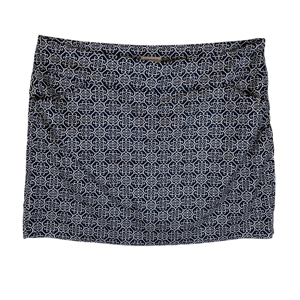 Charter Club Pant Shop Navy White Tile Print Mini Skort Size‎ 18